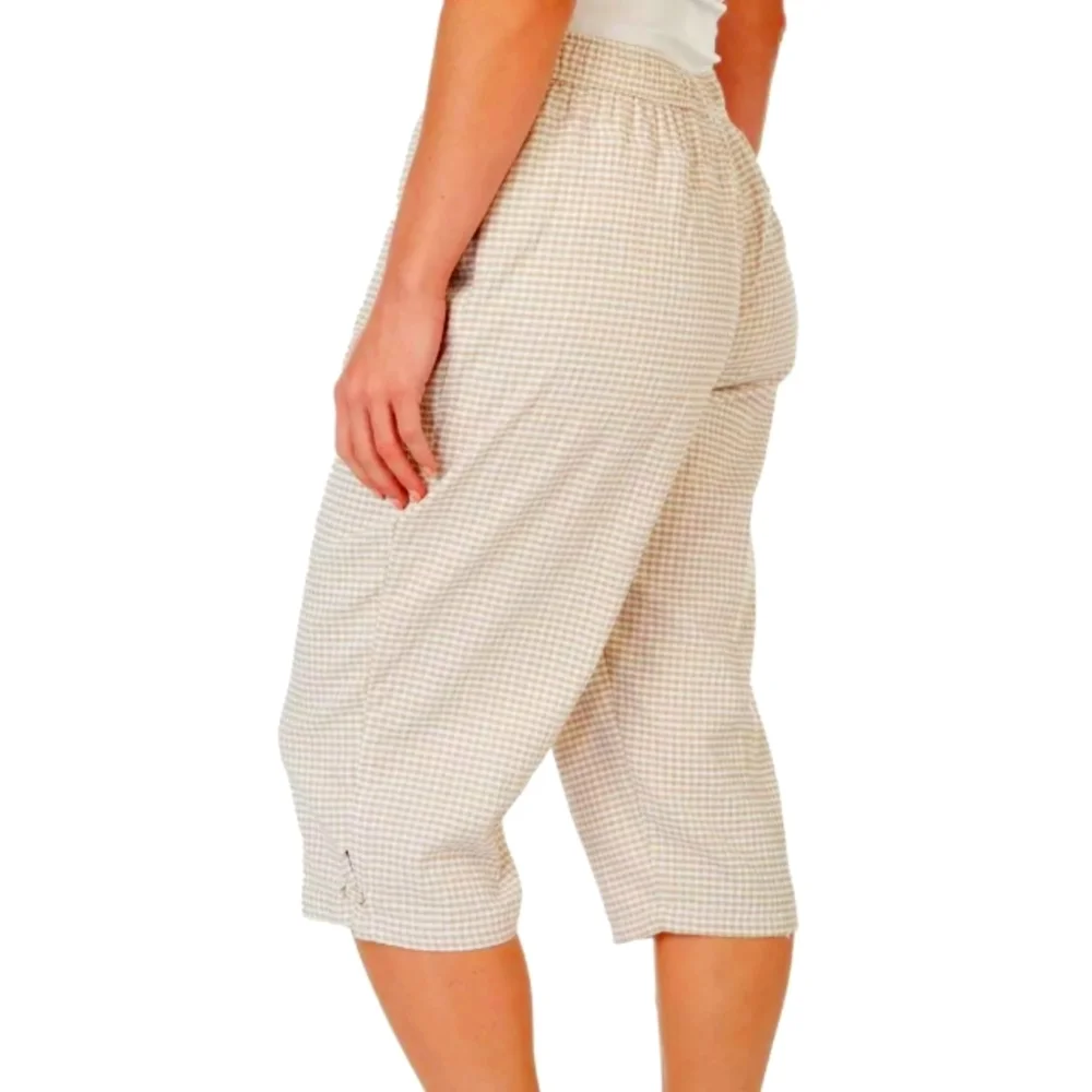 NWT "Emily Daniels" Seersucker Check Capri Petite Medium "FINAL PRICE" - Picture 2 of 8